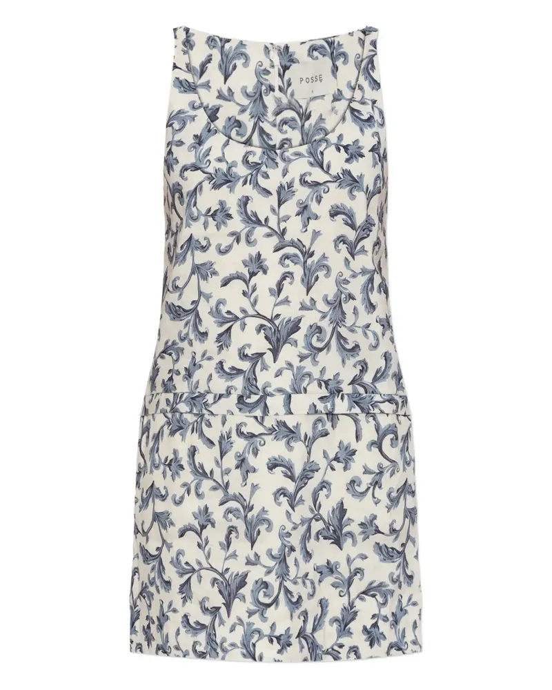 Posse Rue baroque-print mini dress - Weiß Weiß