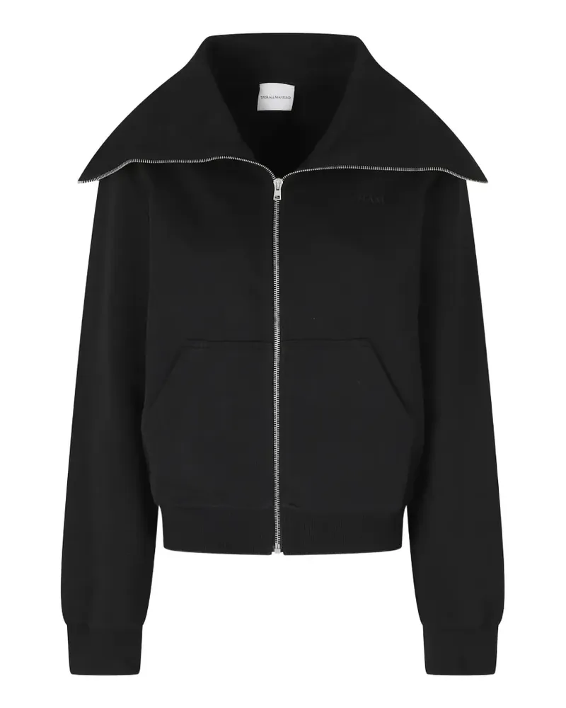 7 for all mankind zip-up sailor-collar sweater - Schwarz Schwarz