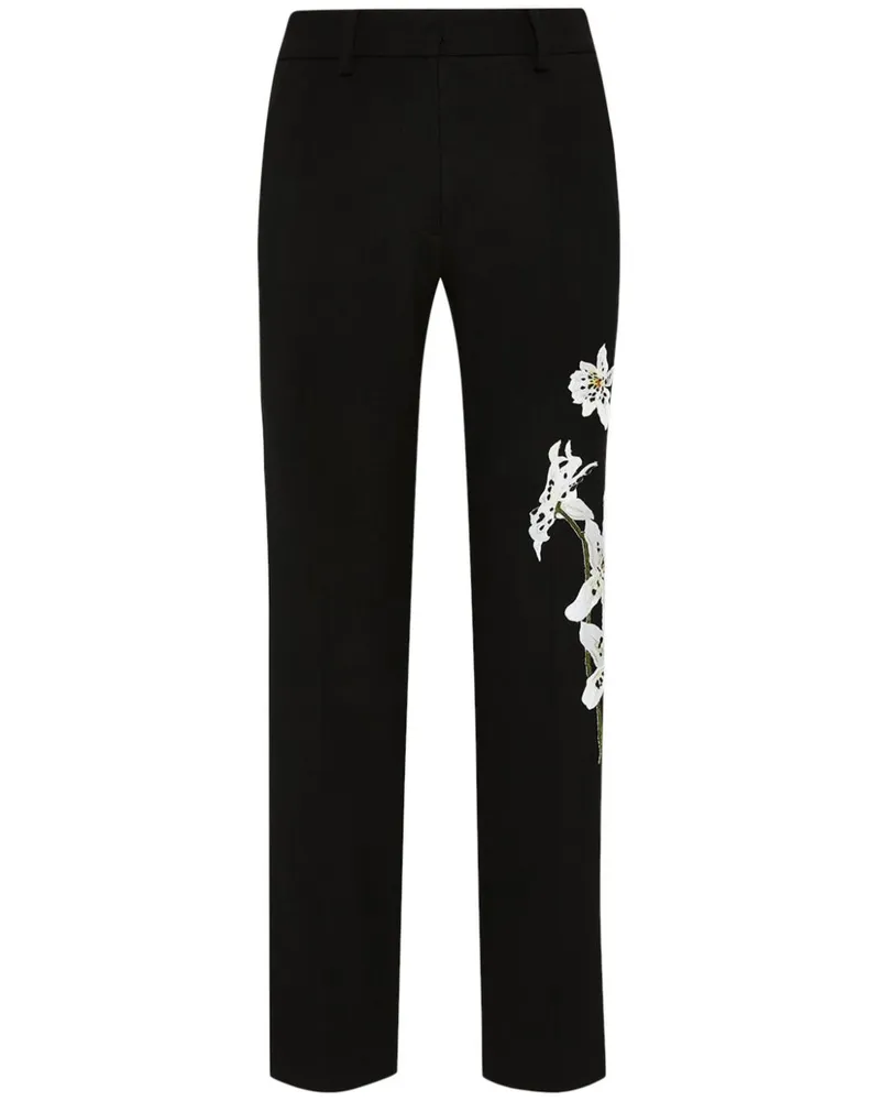 Oscar de la Renta Watercolour Orchid Hose - Schwarz Schwarz
