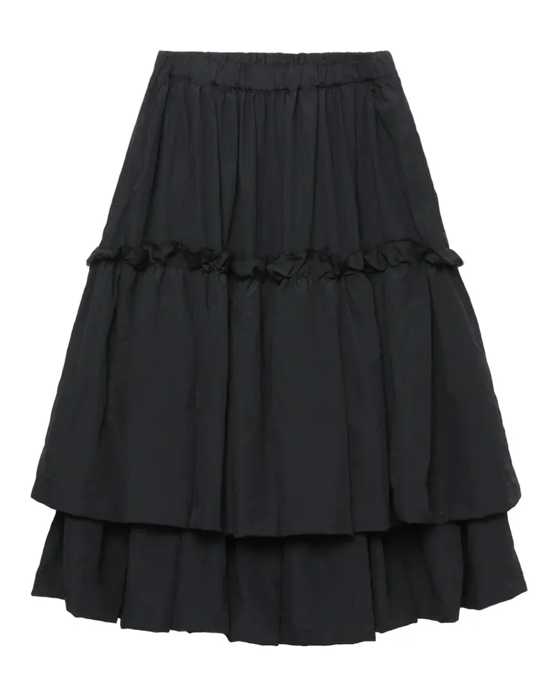 Comme des Garçons ruffled tiered midi skirt - Schwarz Schwarz