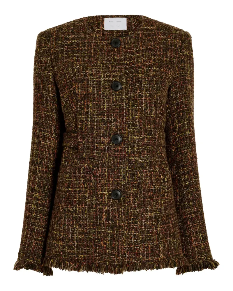 Proenza Schouler Aurelia tweed long-sleeve jacket - Braun Braun