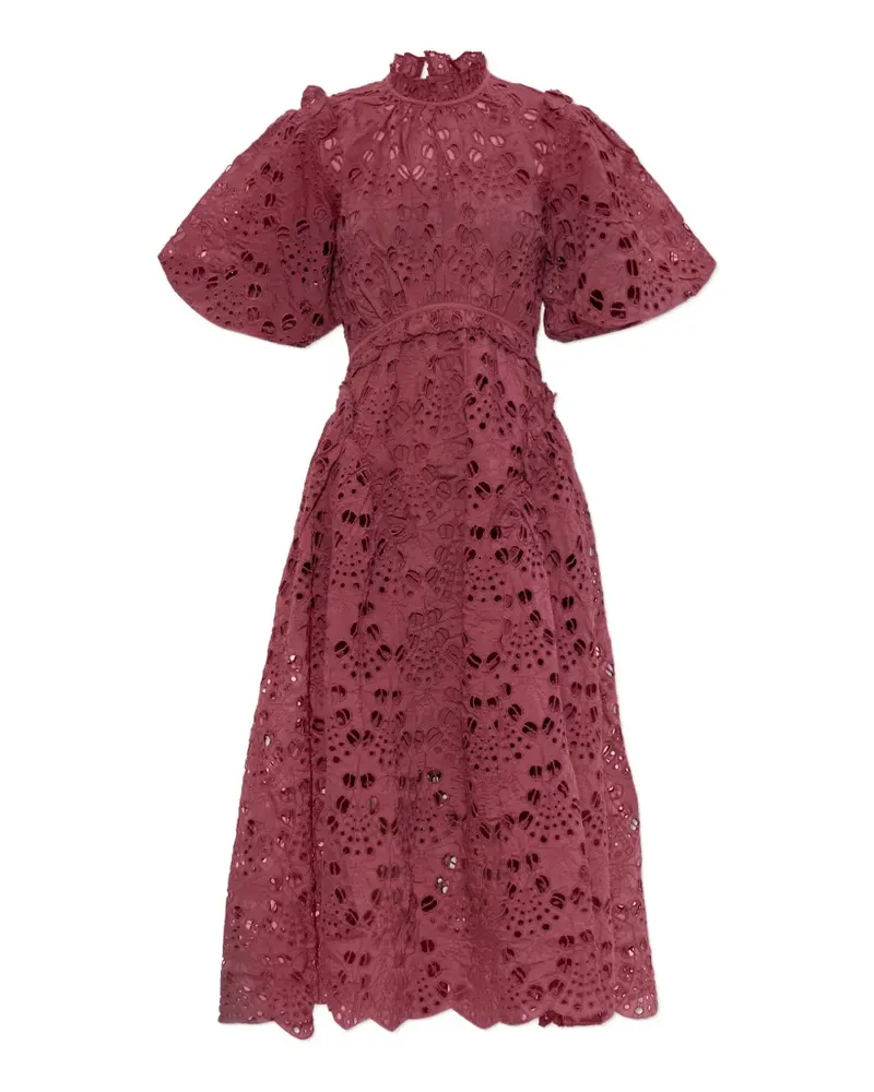 AllSaints Odette broderie-anglaise midi dress - Rosa Rosa