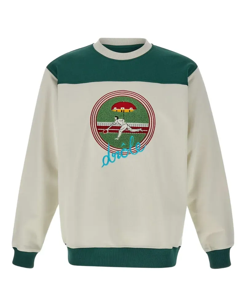 Drôle de Monsieur Sweatshirt mit Logo-Stickerei - Weiß Weiß