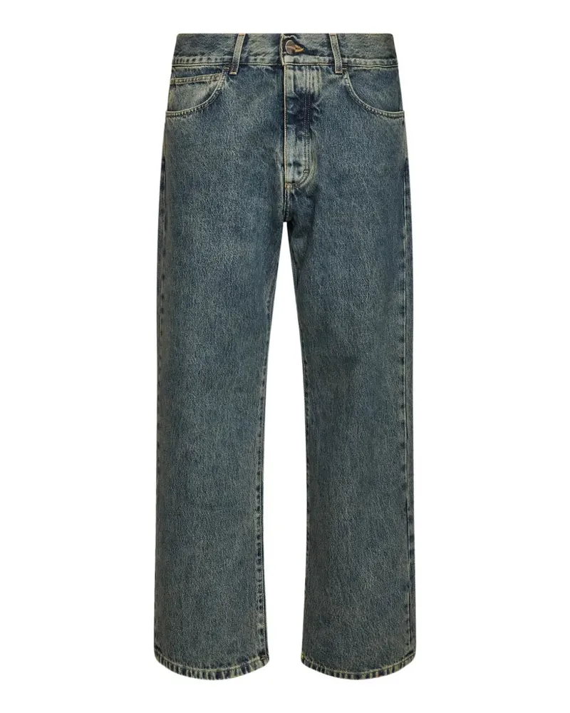 Costumein washed straight-leg jeans - Blau Blau