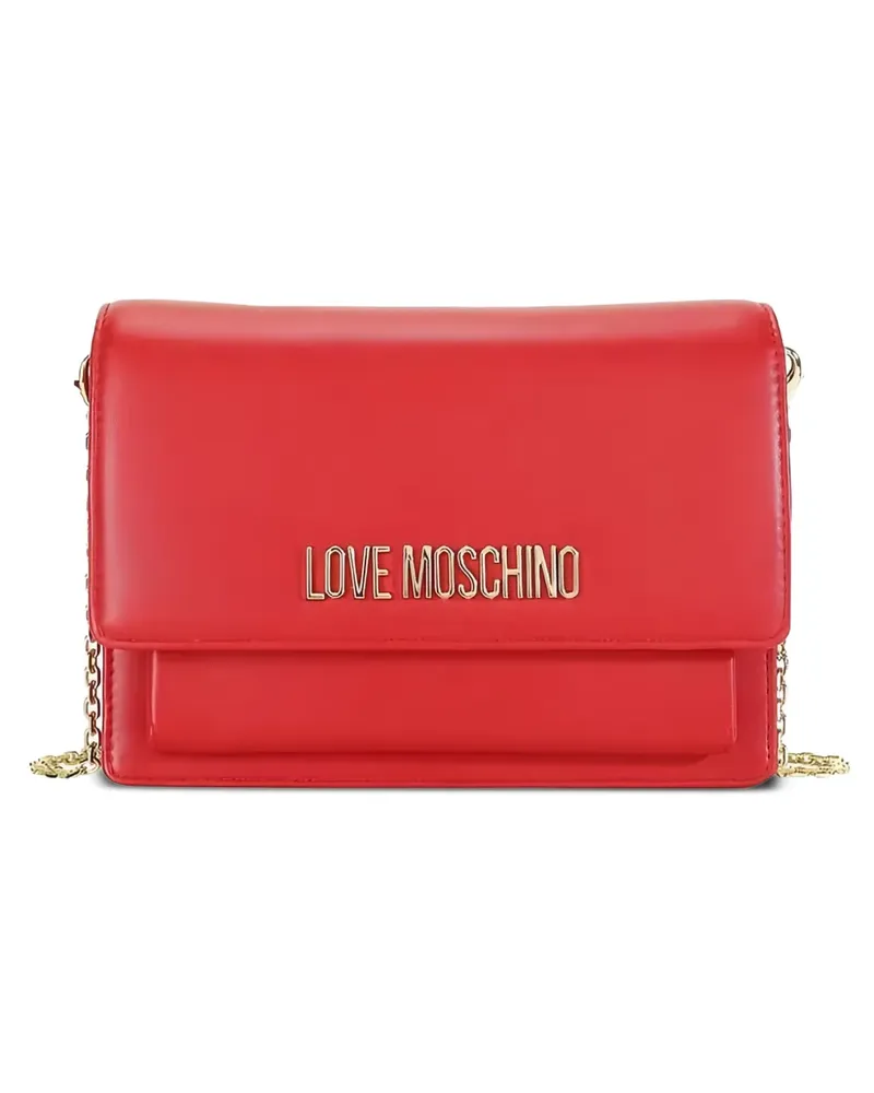 Moschino Clutch mit Logo-Schild - Rot Rot