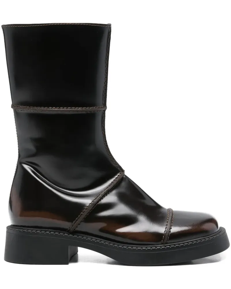 Miista Dahlia Stiefel mit Reißverschluss 40mm - Braun Braun