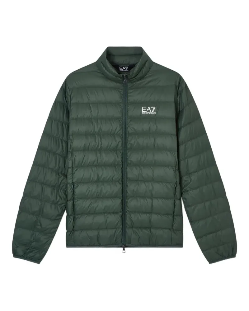 EA7 Gesteppte Jacke mit Logo-Print - Grün Grün