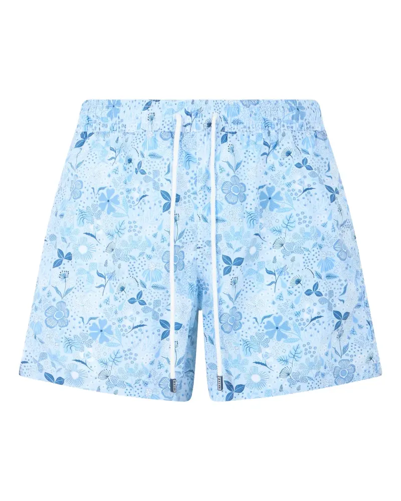 Fedeli floral-print drawstring swim shorts - Blau Blau