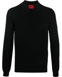 HUGO BOSS Langärmeliges Poloshirt Schwarz