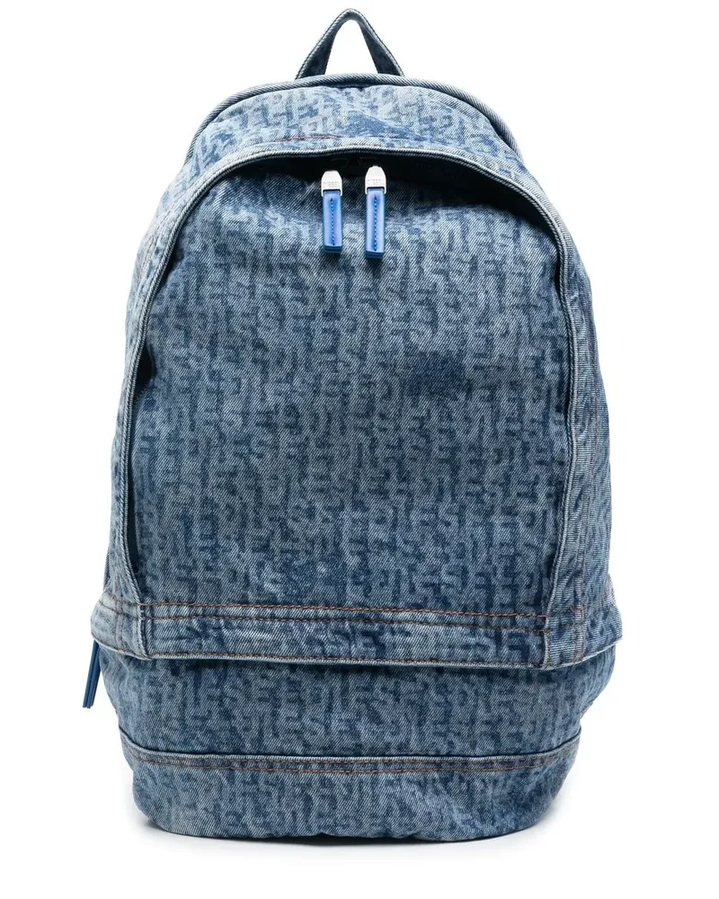 Diesel Ausgeblichener Jeans-Rucksack - Blau Blau