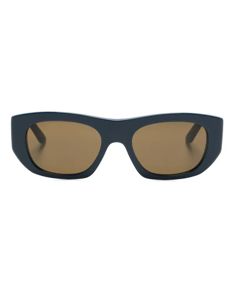 Alexander McQueen Sonnenbrille mit geometrischem Gestell - Blau Blau