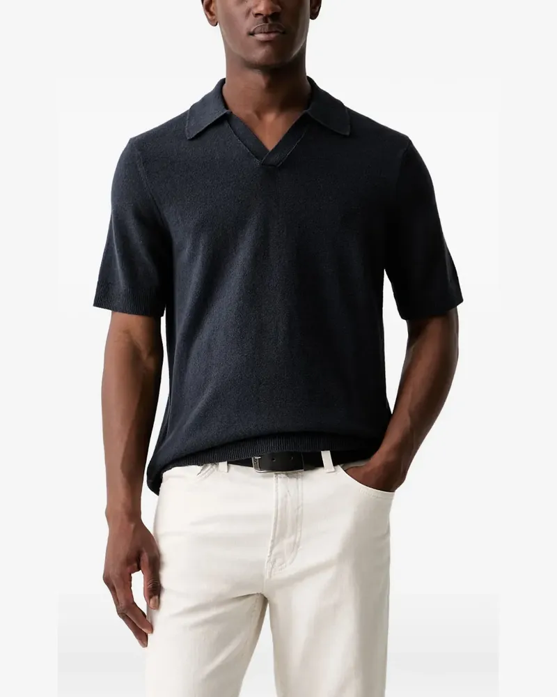 Marc O'Polo T-Shirt mit Poloshirtkragen - Blau Blau