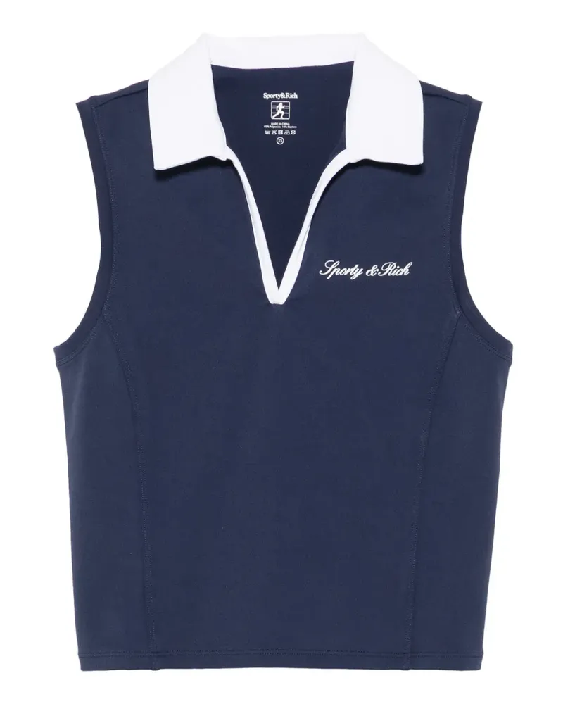 SPORTY & RICH Signature Logo sleeveless performance top - Blau Blau