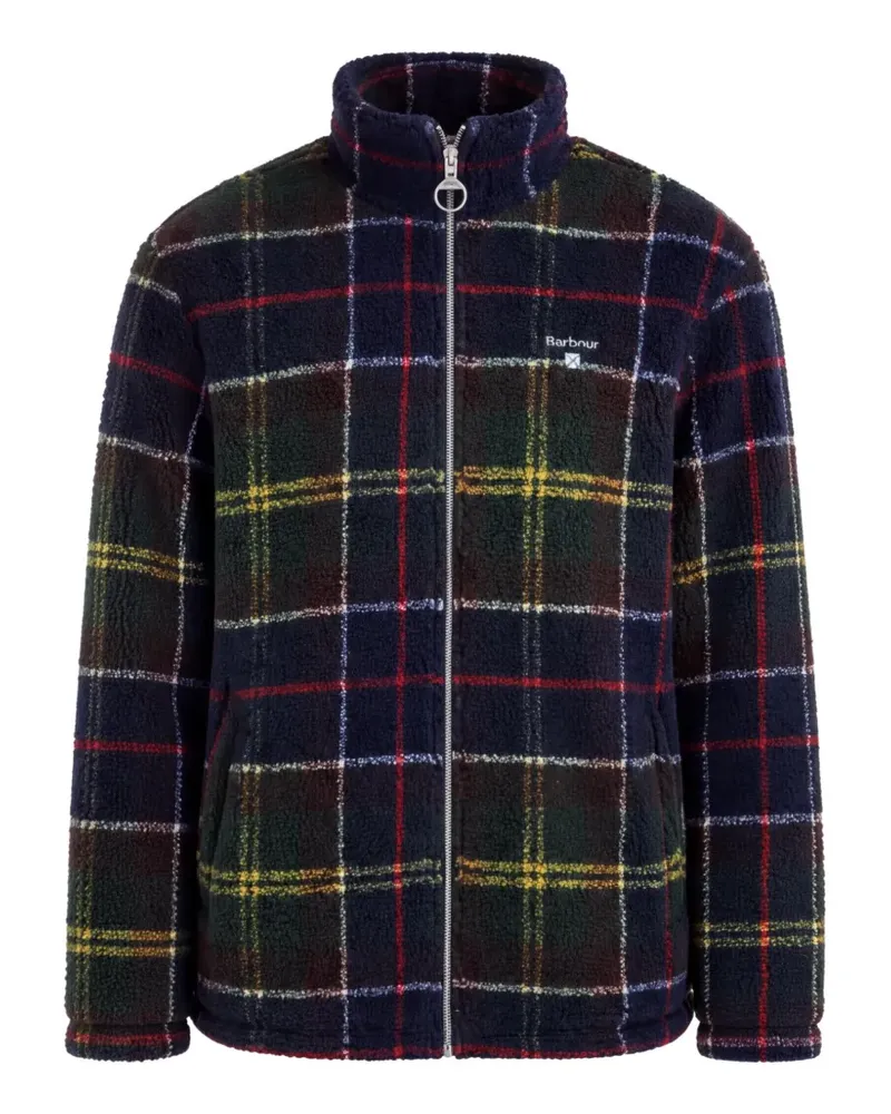 Barbour tartan sherpa-fleece cardigan - Blau Blau