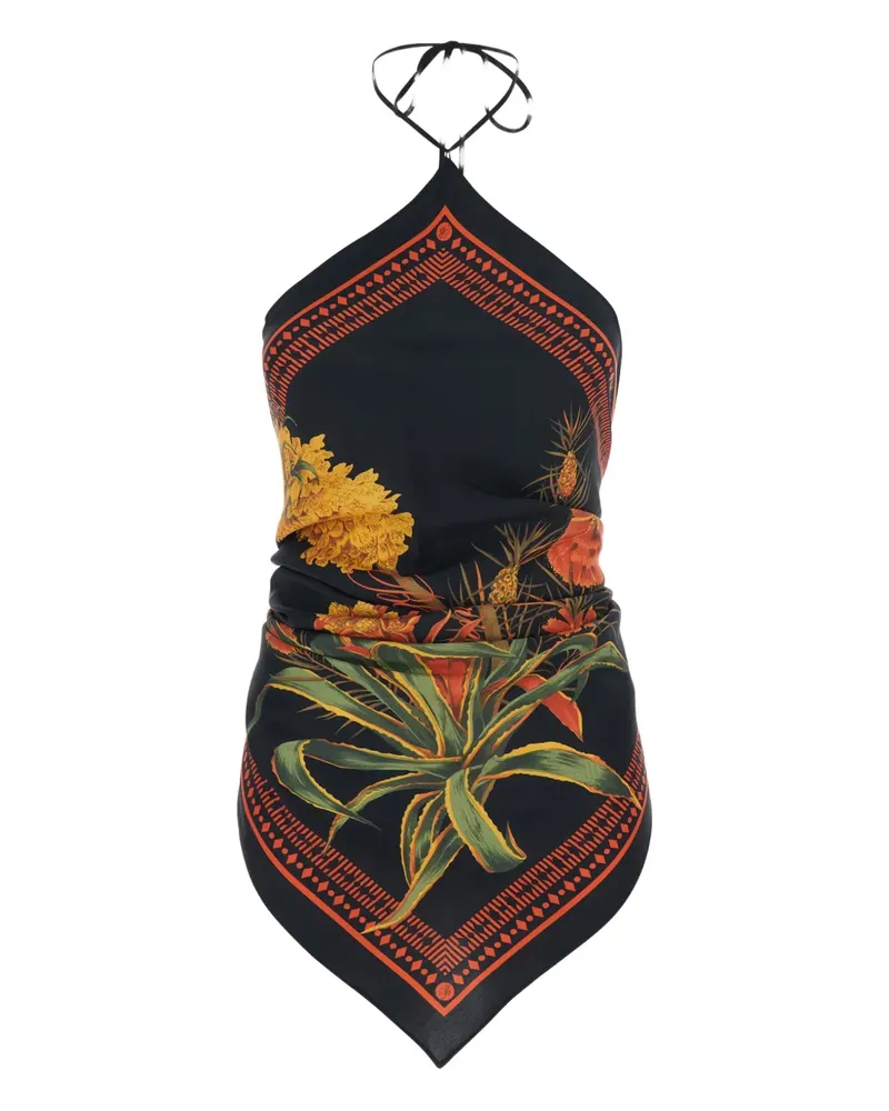 Blumarine floral scarf top - Schwarz Schwarz