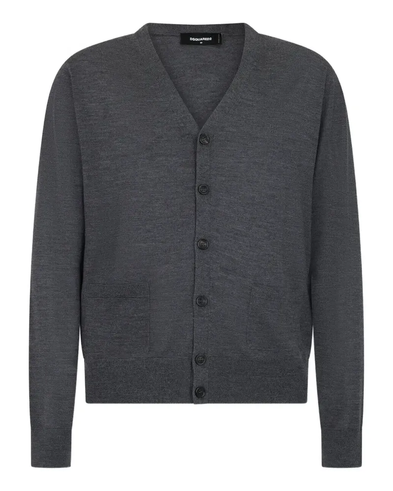 Dsquared2 Bestickter Cardigan mit V-Ausschnitt - Grau Grau