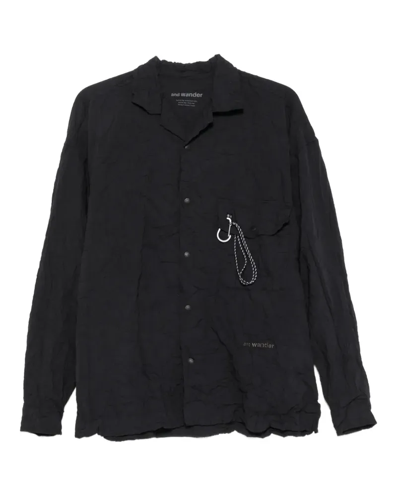 and wander crinkled-effect shirt - Schwarz Schwarz