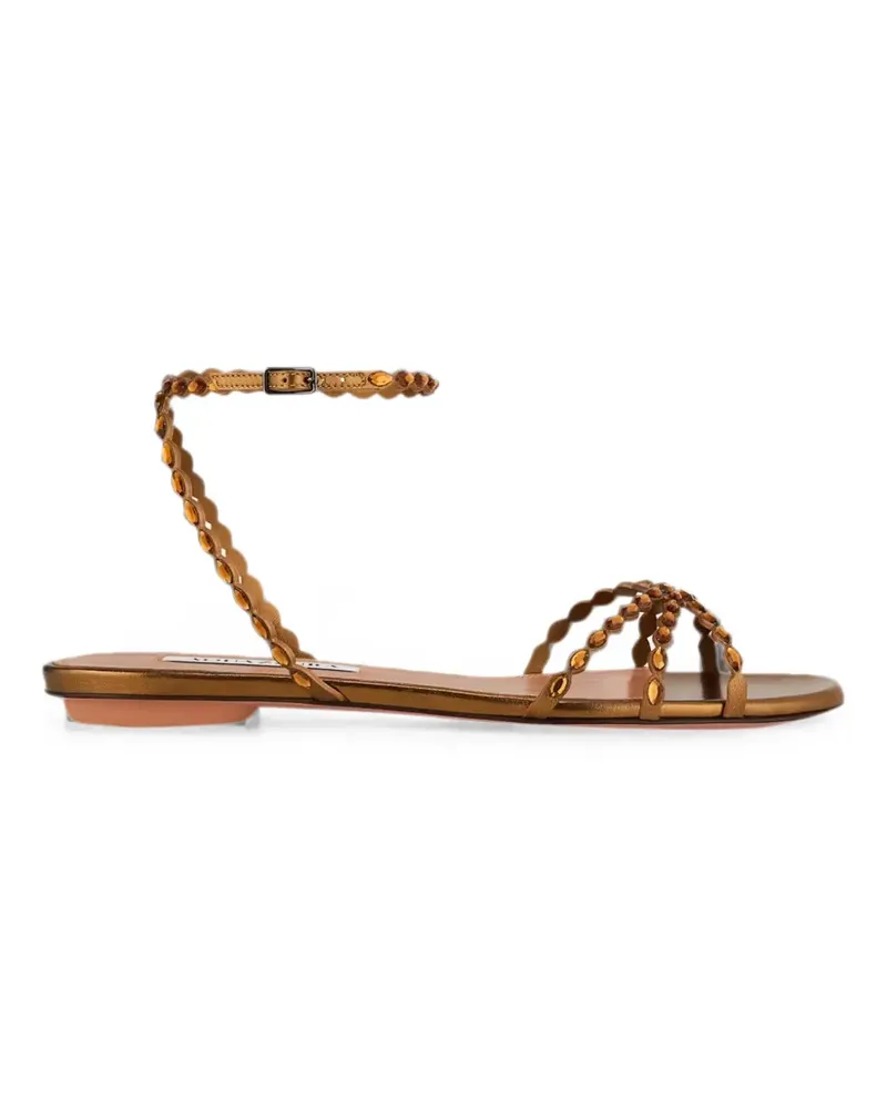 Aquazzura Love Struck Sandalen mit Kristallen 85mm - Gold Gold