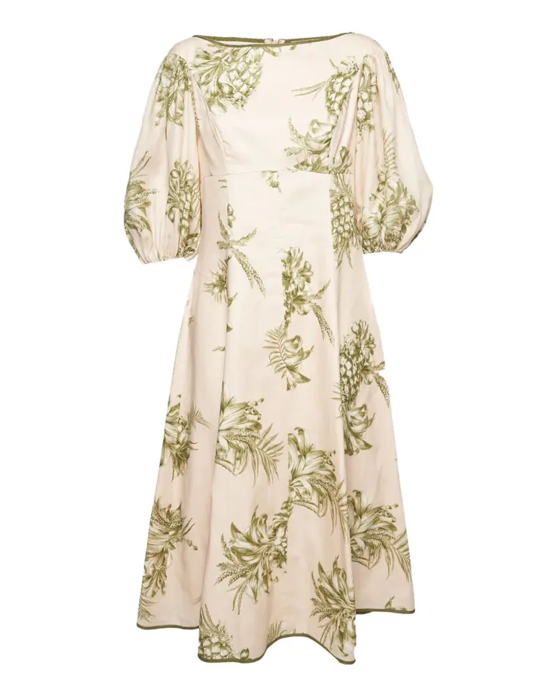 Zimmermann 2022 Midikleid mit Ananas-Print - Rosa Rosa