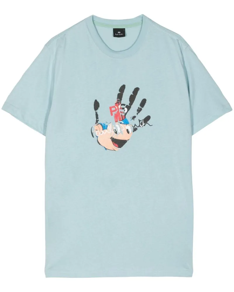 Paul Smith T-Shirt mit Hand-Print Blau