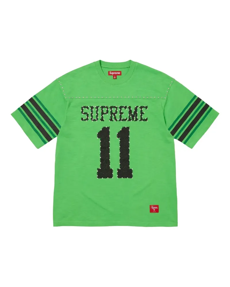 Supreme Being Football-T-Shirt mit Nieten - Grün Grün