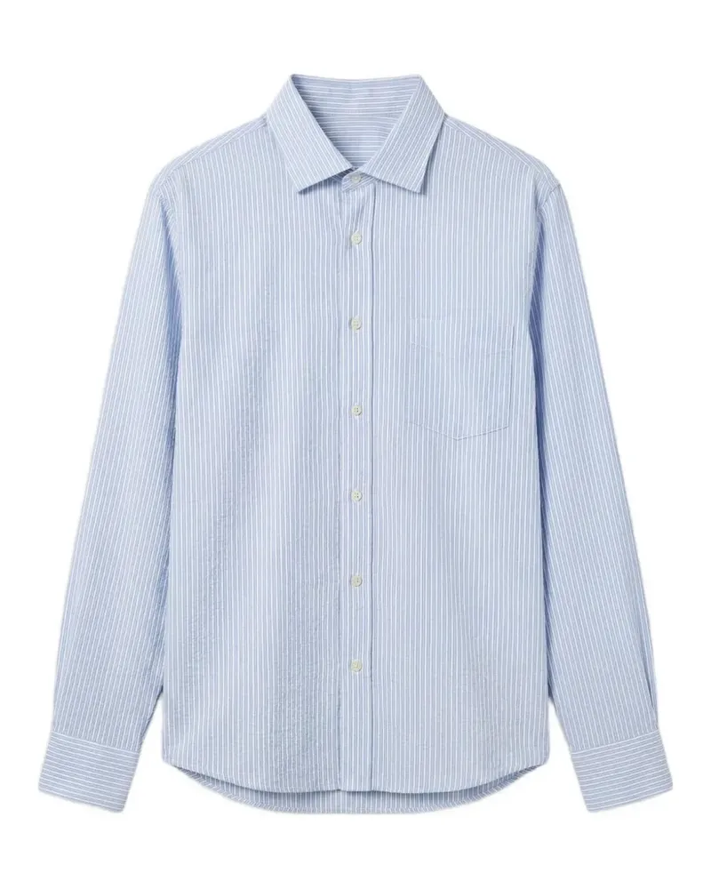 Hartford striped seersucker shirt - Blau Blau