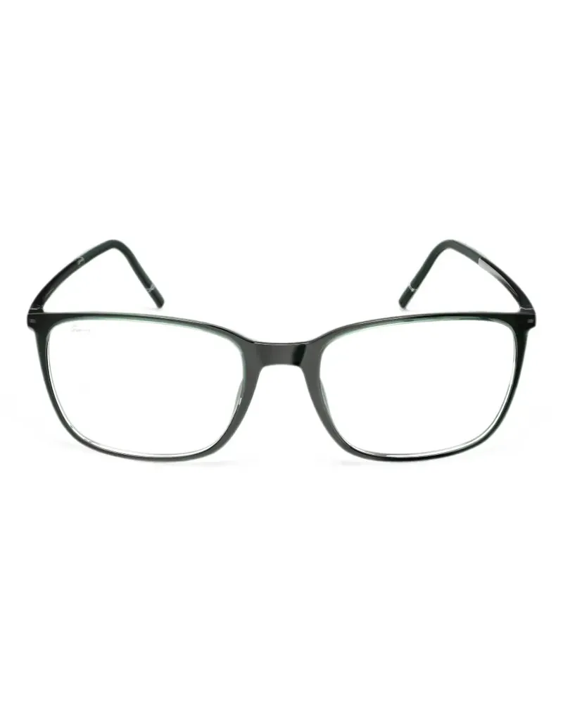 Silhouette Brille mit eckigem Gestell - Schwarz Schwarz