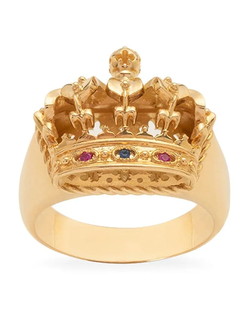 Dolce & Gabbana 18kt Royal Gelbgoldring mit Rubin und Saphir Gold