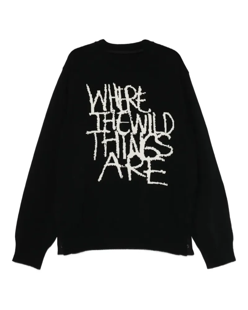 Sacai Pullover mit Text-Print - Schwarz Schwarz