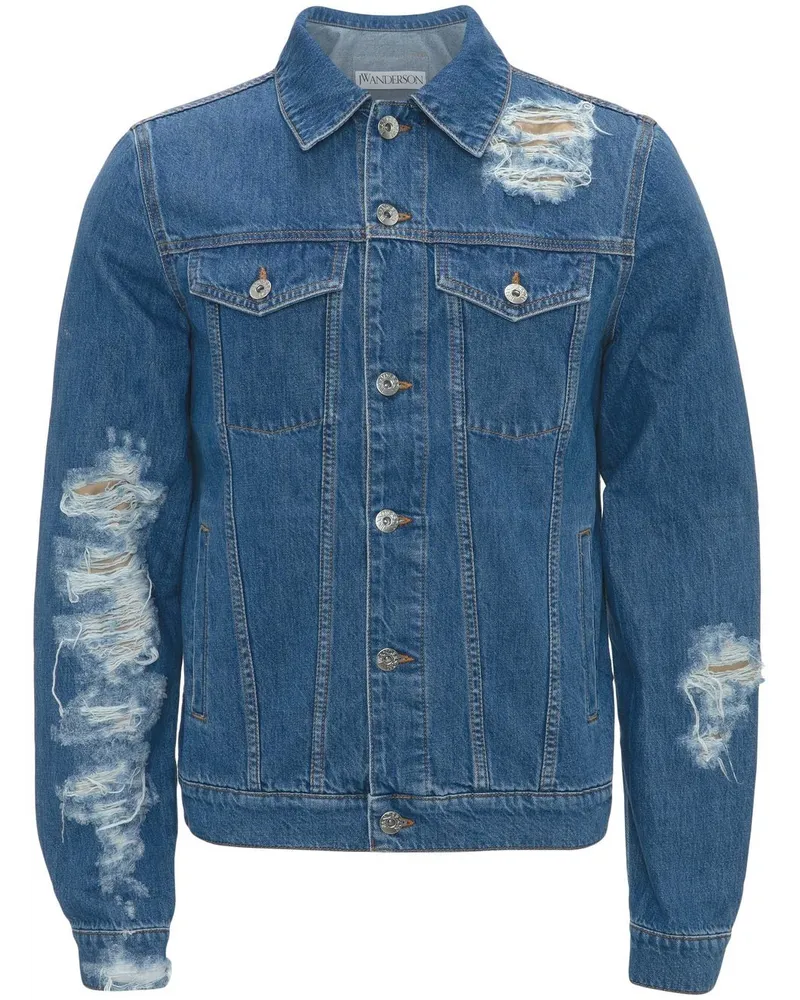 J.W.Anderson Jeansjacke in Distressed-Optik - Blau Blau