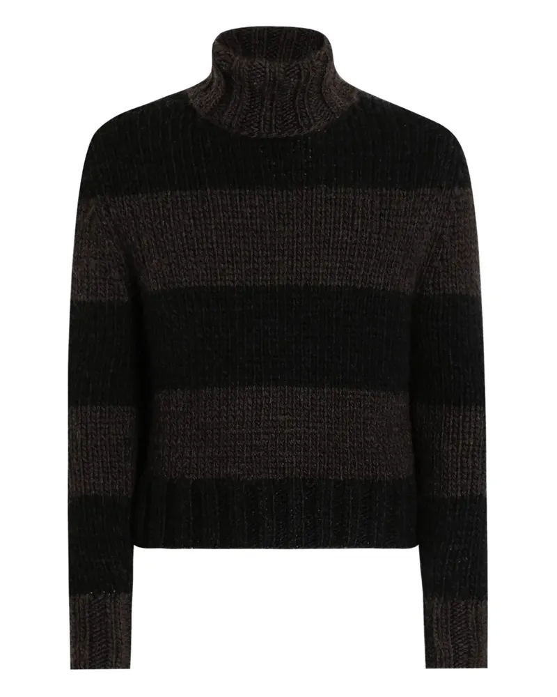 Dolce & Gabbana Gestreifter Rollkragenpullover - Braun Braun