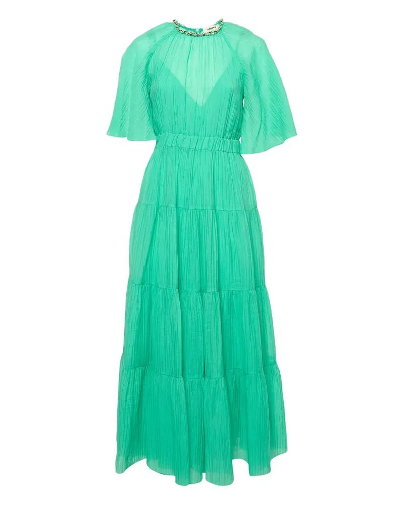 Sandro Gestuftes Kleid mit Kristallen - Grün Grün