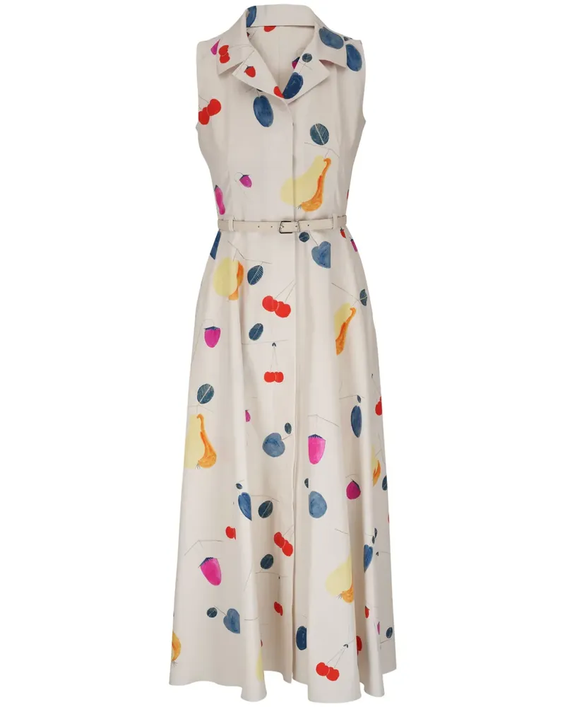 Akris Seidenkleid mit abstraktem Print - Nude Nude