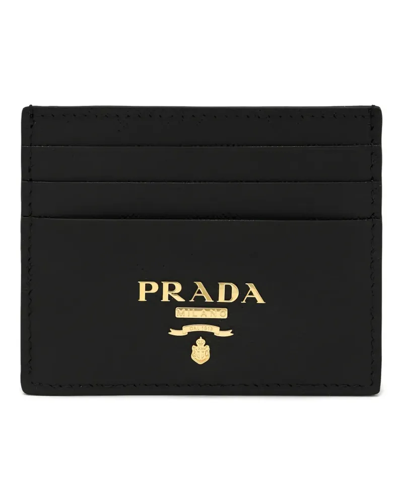 Prada logo-plaque card holder - Schwarz Schwarz