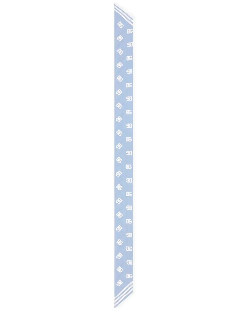 Dolce & Gabbana Seidenschal mit DG-Logo - Blau Blau