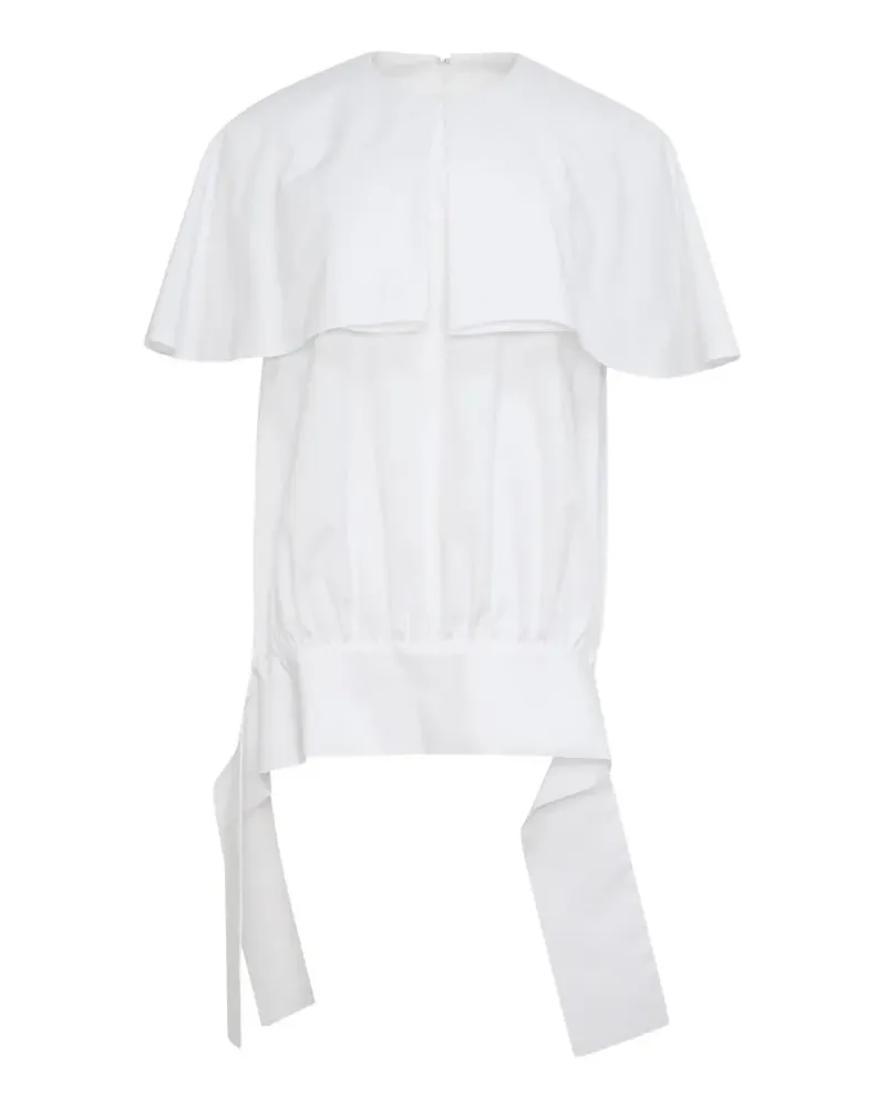 ENFÖLD Geraffte Bluse im Cape-Style - Weiß Weiß