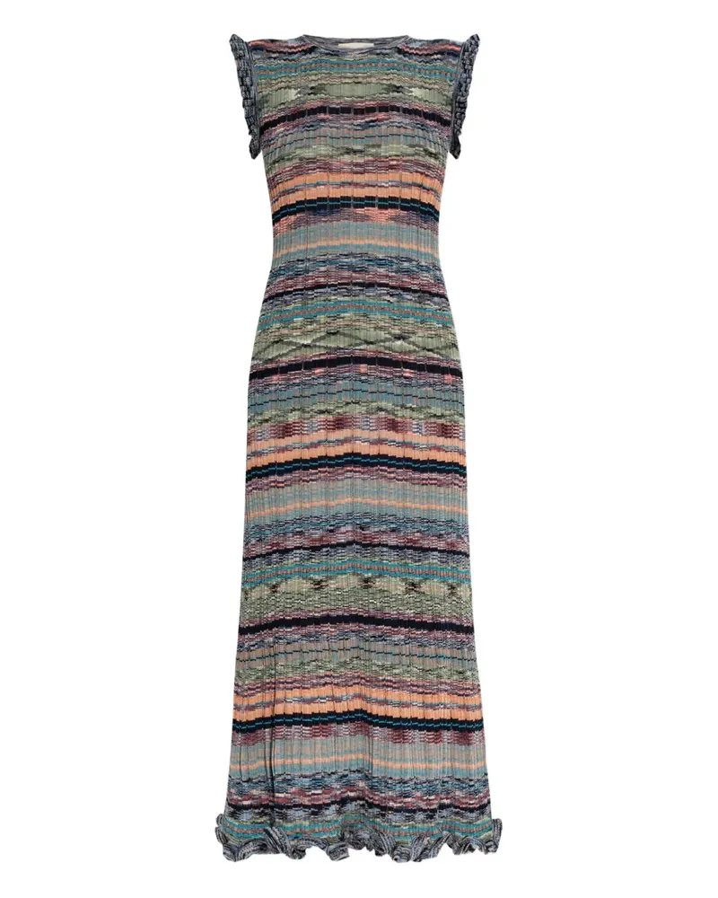 Ulla Johnson Gestreiftes Strickkleid - Grün Grün