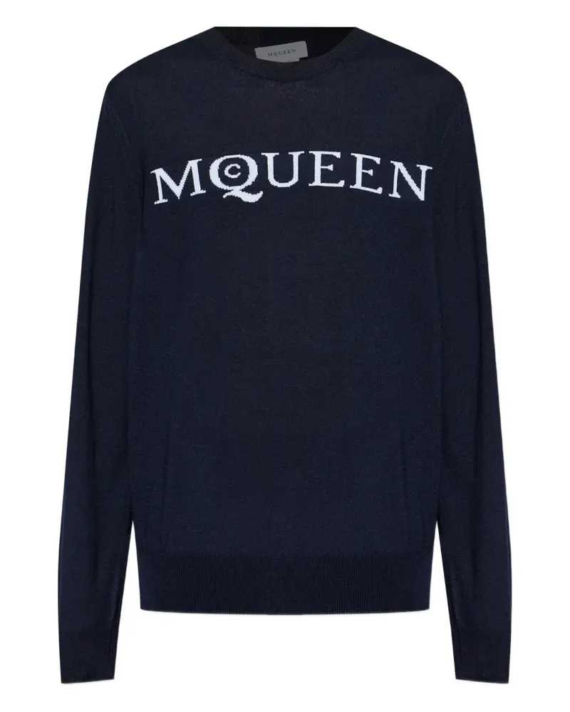 Alexander McQueen intarsia-knit logo sweater - Blau Blau