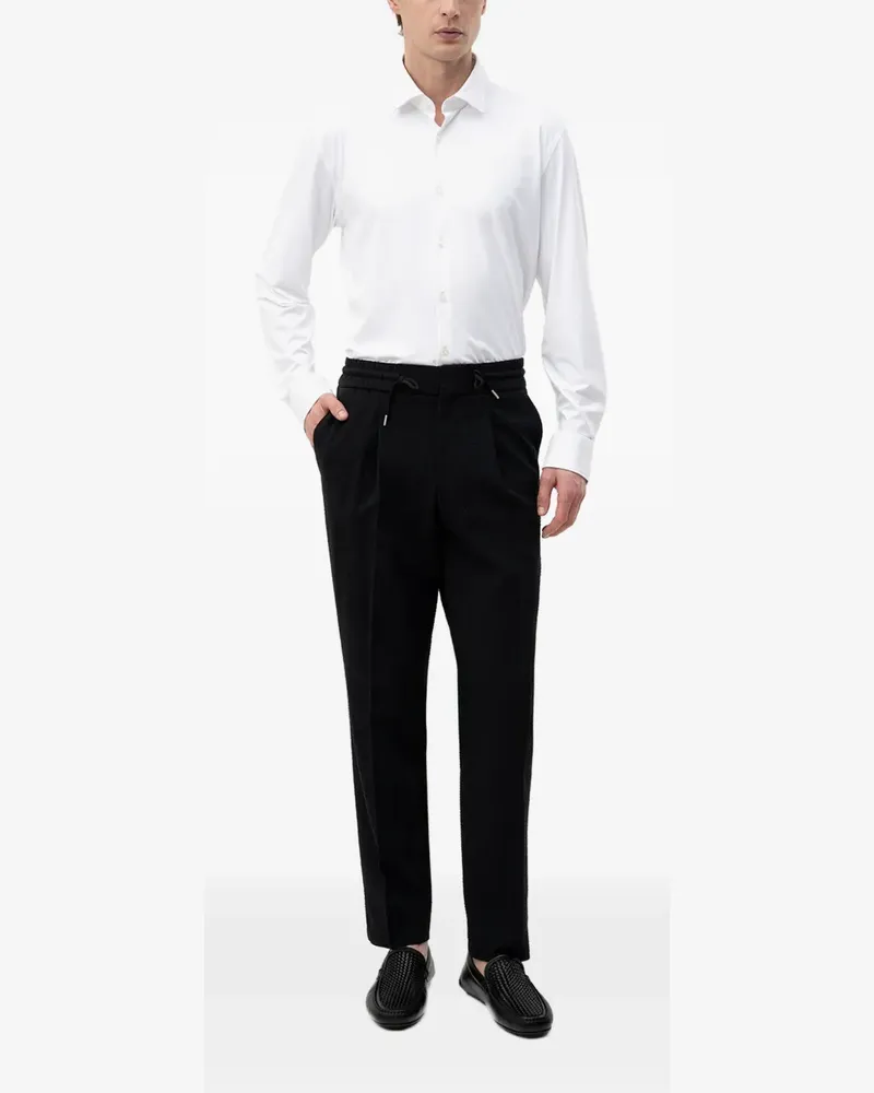 HUGO BOSS drawstring pleated trousers - Schwarz Schwarz