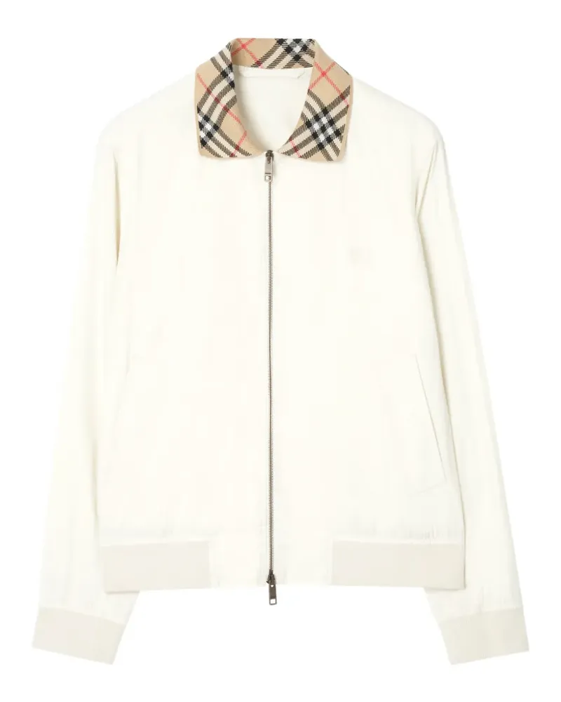 Burberry Gabardine Glenfields Bomber Jacket - Nude Nude
