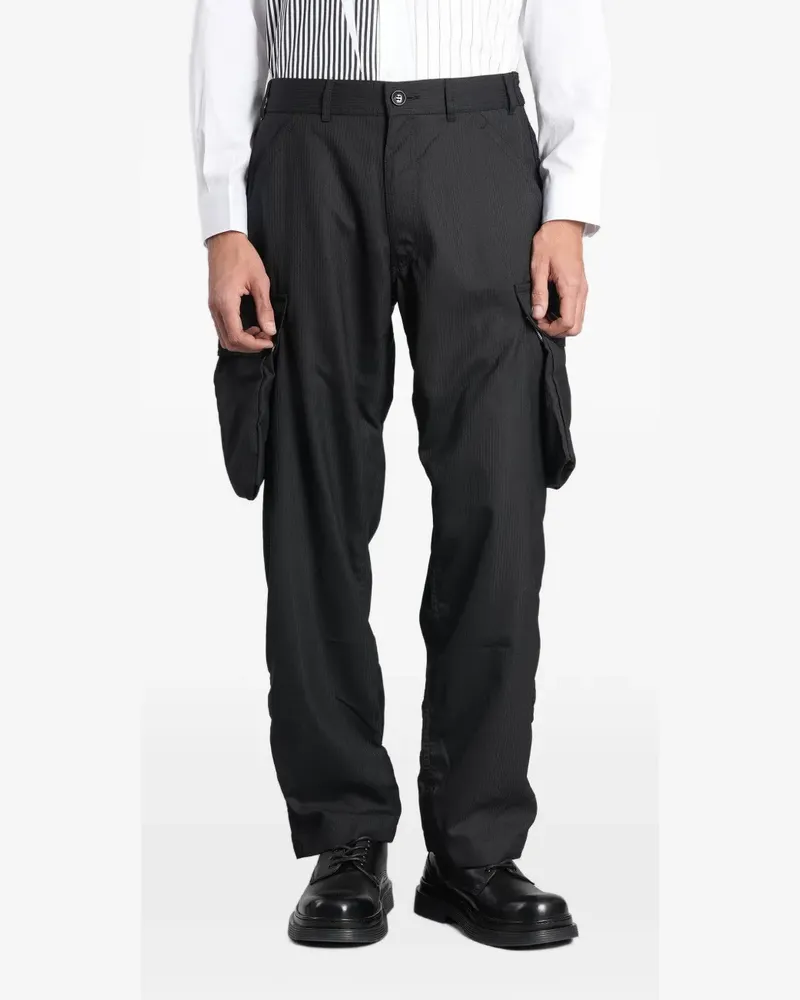 Comme des Garçons derby-stripe cargo pants - Schwarz Schwarz