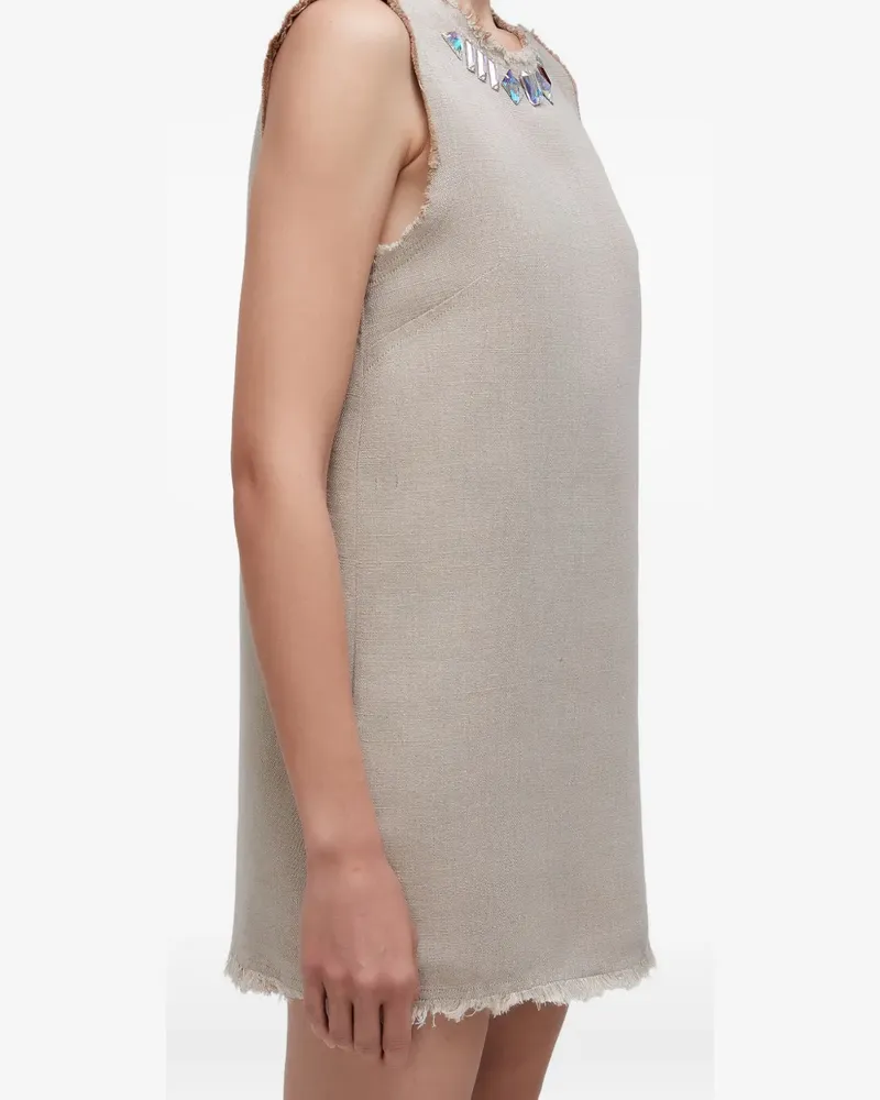 Osklen Minikleid mit Kristallverzierung - Grau Grau
