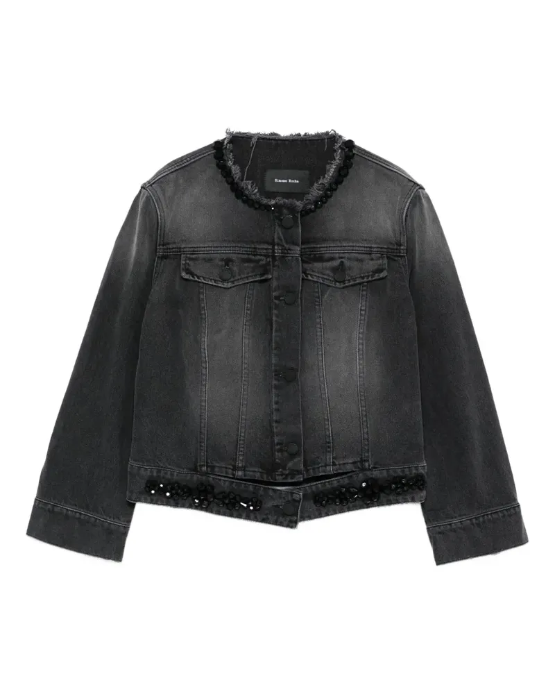 Simone Rocha Jacke im Distressed-Look - Schwarz Schwarz