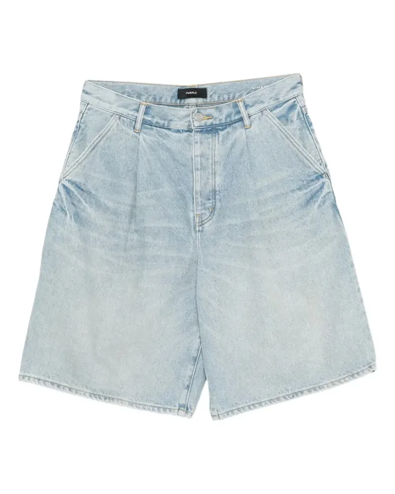PURPLE BRAND pleated denim shorts - Blau Blau