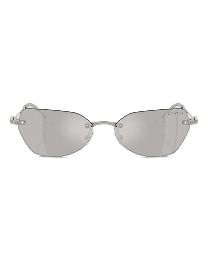 Swarovski Sonnenbrille mit Butterfly-Gestell - Silber Silber