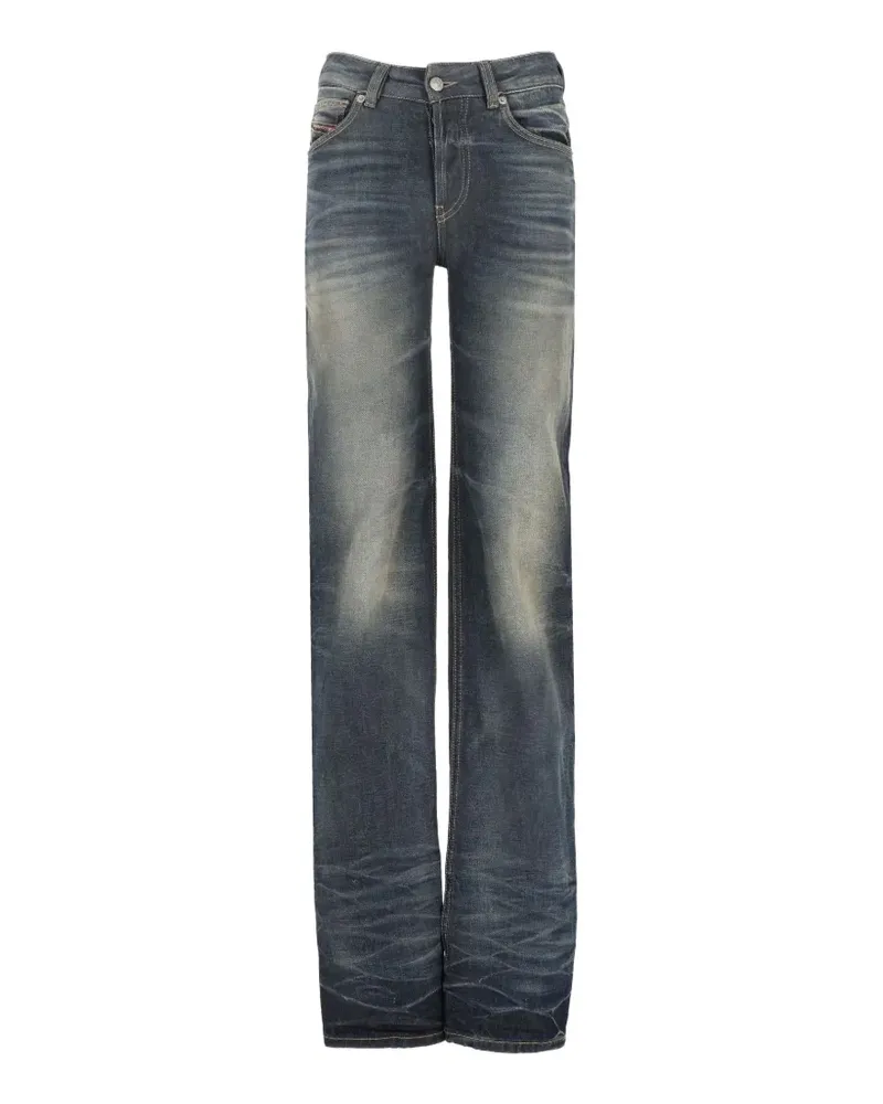 Diesel Ausgeblichene Jeans mit Reißverschlussdetail - Blau Blau