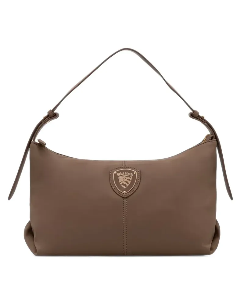 Blauer logo-plaque shoulder bag - Braun Braun