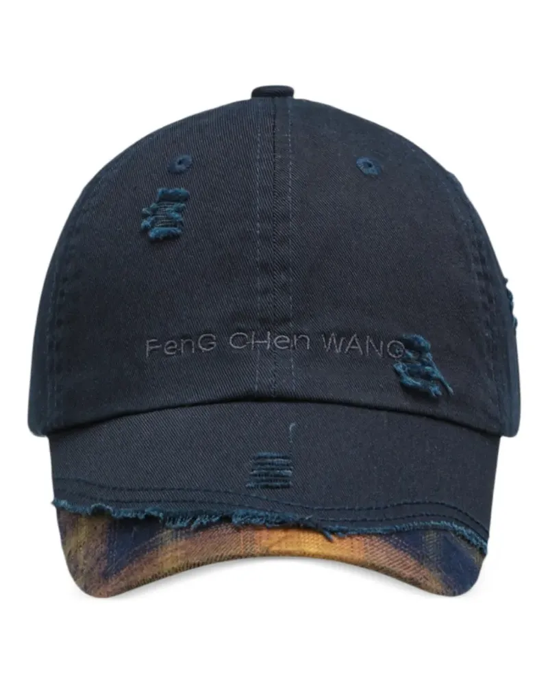 Feng Chen Wang Baseballkappe im Distressed-Look - Blau Blau