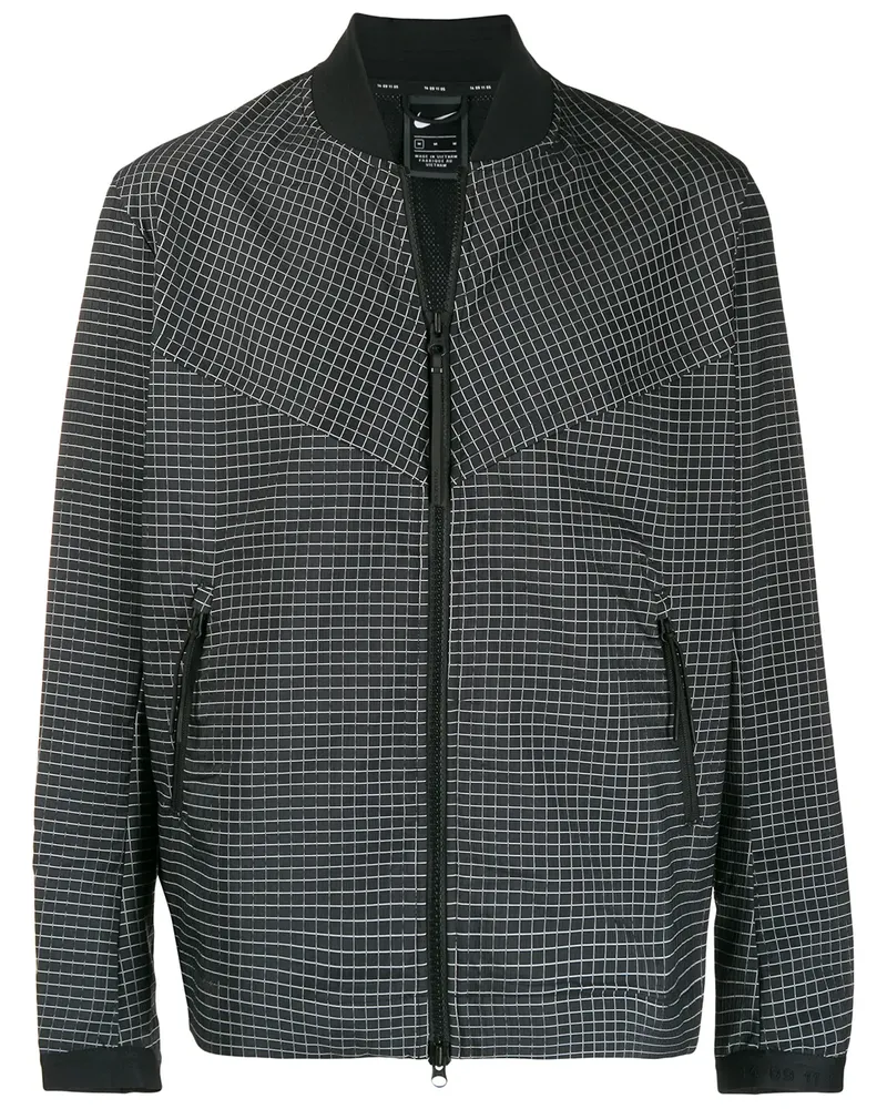 Nike Bomberjacke mit Karomuster - Schwarz Schwarz