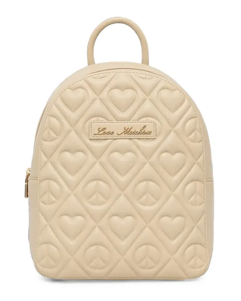 Moschino heart-quilted backpack - Nude Nude